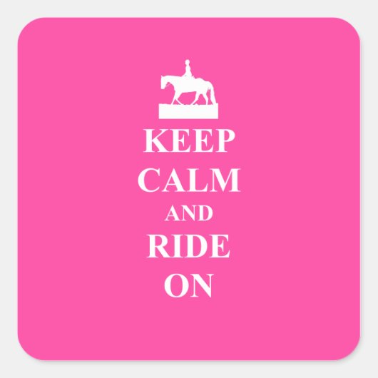 Behalt Ruhe & Fahrt auf (pink) Quadratischer Aufkleber (Vorderseite)