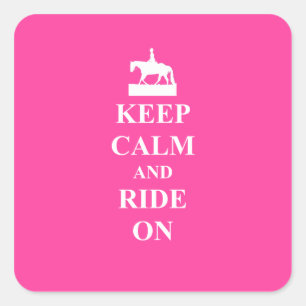 Behalt Ruhe & Fahrt auf (pink) Quadratischer Aufkleber