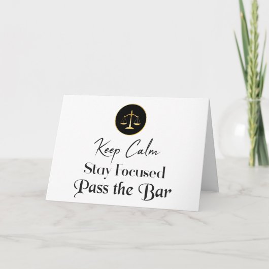 Behalt Ruhe. Fokussiert bleibe. Die Bar-Prüfung be Karte (Vorderseite)