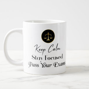 Behalt Ruhe. Fokussiert bleibe. Examen Jumbo-Tasse