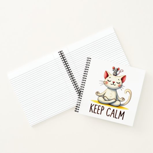 "Behalt Ruhe" Funny Cat Lover's Notizblock (Innenseite)