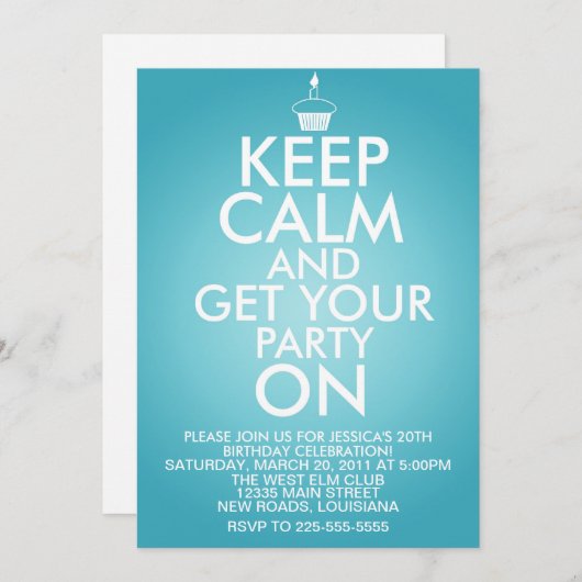 Behalt Ruhe Geburtstag Einladung (Vorne/Hinten)