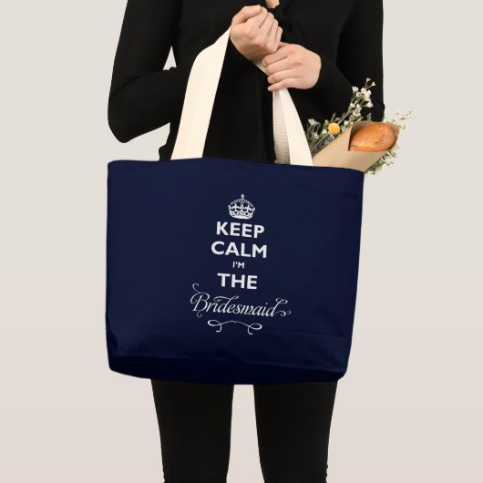 Behalt Ruhe, ich bin die Bridesmädchen Text Funny Jumbo Stoffbeutel (Vorderseite (Produkt))