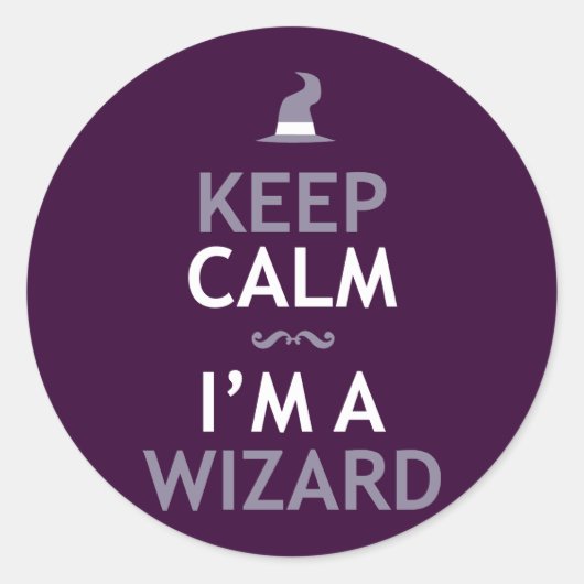 Behalt Ruhe, ich bin ein Zauberer Runder Aufkleber (Vorderseite)