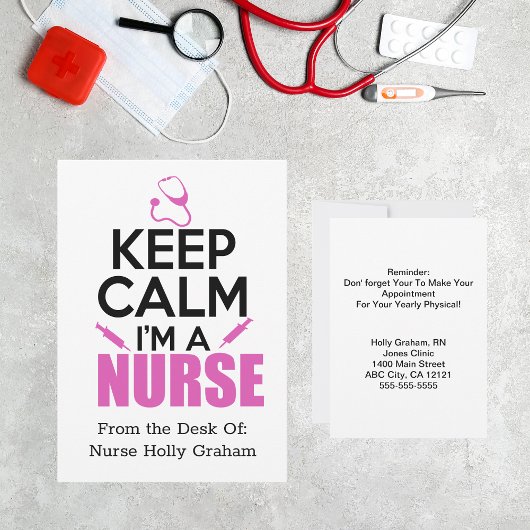 Behalt Ruhe, ich bin eine Krankenschwester-Erinner Ankündigung