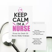 Behalt Ruhe, ich bin eine Krankenschwester-Erinner Ankündigung