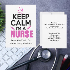 Behalt Ruhe, ich bin eine Krankenschwester-Erinner Ankündigung