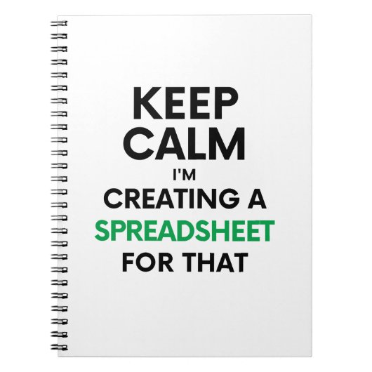 Behalt Ruhe, ich erstelle eine Tabellenkalkulation Notizblock (Vorderseite)