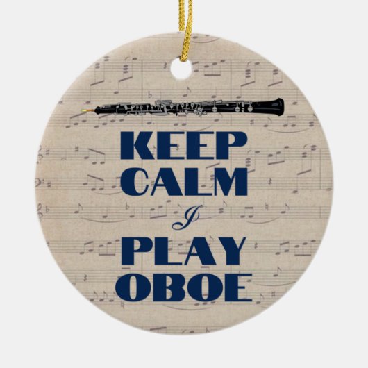 Behalt Ruhe Ich spiele Oboe Zitat Funny Oboist Keramik Ornament (Vorne)