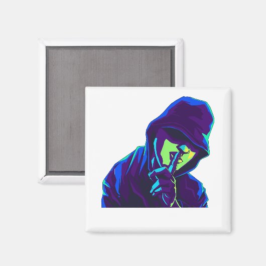 Behalt Ruhe | Schweigen bitte | Shhh... Graphic Ma Magnet (Vorderseite/Rückseite)