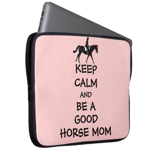 Behalt Ruhe & sei eine gute Pferd-Mama Laptop-Tasc Laptopschutzhülle (Vorne Rechts)