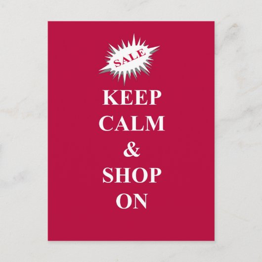 behalt Ruhe & Shop auf Postkarte (Vorderseite)