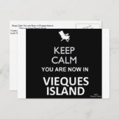 Behalt Ruhe Sie sind jetzt in Vieques Island Postkarte (Vorne/Hinten)
