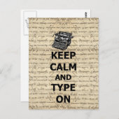 Behalt Ruhe & tippen auf Postkarte (Vorne/Hinten)