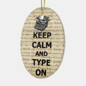 Behalt Ruhe & tippen Keramik Ornament (Links)