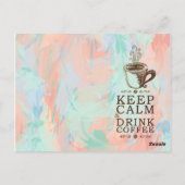 Behalt Ruhe trinken Kaffee - Abstrakter Hintergrun Postkarte (Rückseite)