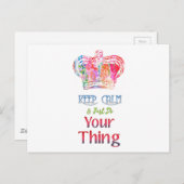 Behalt Ruhe tun, was Sie wollen Postkarte (Vorne/Hinten)