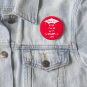 Behalt Ruhe und Abschluss rot-weiß Button (Beispiel)