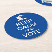 Behalt Ruhe und Abstimmung 2026 Runder Pappuntersetzer (Angewinkelt)