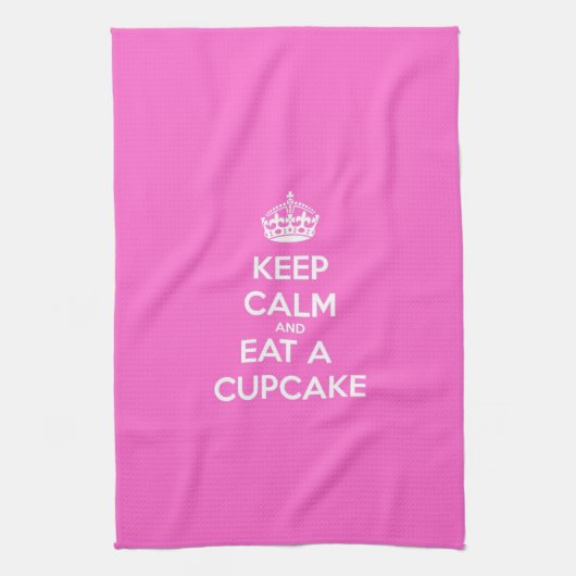 Behalt Ruhe und aß einen Cupcake Küchentuch (Vertikal)