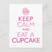 Behalt Ruhe und aß einen Cupcake Postkarte (Vorderseite)