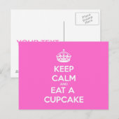 Behalt Ruhe und aß einen Cupcake Postkarte (Vorne/Hinten)