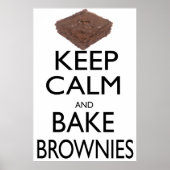 Behalt Ruhe und Bake Brownies Poster (Vorne)