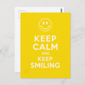 Behalt Ruhe und Behalt lächeln Postkarte (Vorne/Hinten)