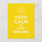 Behalt Ruhe und Behalt lächeln Postkarte (Vorderseite)