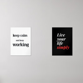 Behalt Ruhe und behalt zu arbeiten. Bilderwand Sets