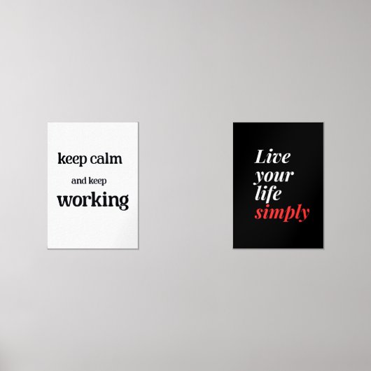 Behalt Ruhe und behalt zu arbeiten. Bilderwand Sets (Vorderseite)