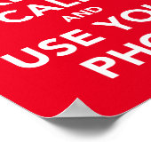 Behalt Ruhe und benutze dein Telefonposter Poster (Ecke)