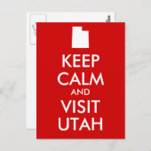 Behalt Ruhe und Besichtigung der Utah Postkarte (Vorne/Hinten)