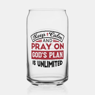 Behalt Ruhe und bete Gottes Plan ist unbegrenzt Zi Dosenglas