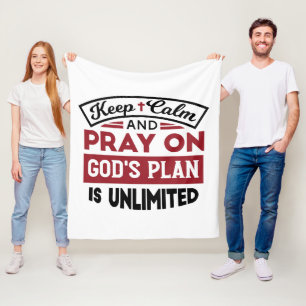 Behalt Ruhe und bete Gottes Plan ist unbegrenzt Zi Fleecedecke