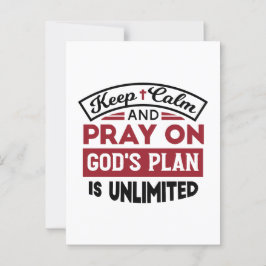 Behalt Ruhe und bete Gottes Plan ist unbegrenzt Zi Postkarte
