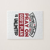 Behalt Ruhe und bete Gottes Plan ist unbegrenzt Zi Puzzle (Horizontal)