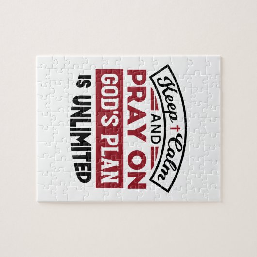 Behalt Ruhe und bete Gottes Plan ist unbegrenzt Zi Puzzle (Horizontal)