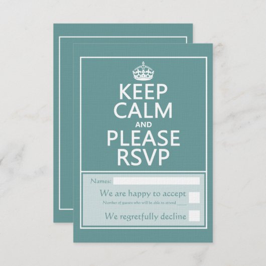 Behalt Ruhe und bitte UAWG RSVP Karte (Vorne/Hinten)