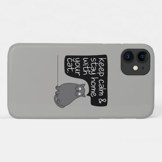 Behalt Ruhe und Bleibe Zuhause mit deiner Katze Case-Mate iPhone Hülle (Rückseite (Horizontal))