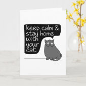 Behalt Ruhe und Bleibe Zuhause mit deiner Katze Karte (Gelbe Blume)