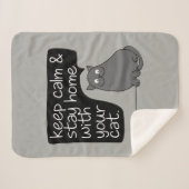 Behalt Ruhe und Bleibe Zuhause mit deiner Katze Sherpadecke (Vorderseite (Horizontal))