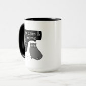 Behalt Ruhe und Bleibe Zuhause mit deiner Katze Tasse (Vorderseite Links)