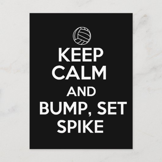 Behalt Ruhe und Bump, Set, Spike Postkarte (Vorderseite)