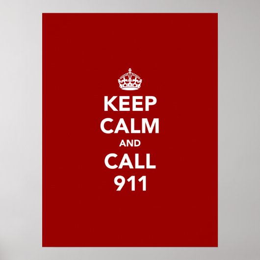 Behalt Ruhe und Call 911 Poster (Vorne)