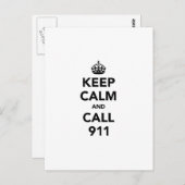 Behalt Ruhe und Call 911 Postkarte (Vorne/Hinten)
