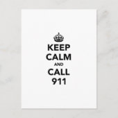 Behalt Ruhe und Call 911 Postkarte (Vorderseite)