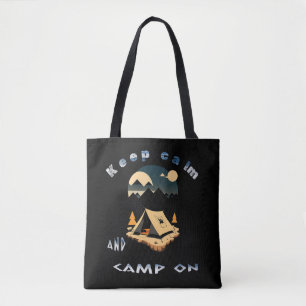 Behalt Ruhe und Camp auf Abenteuercamps Tasche