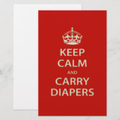 Behalt Ruhe und Carry Diapers Briefpapier (Vorne/Hinten)