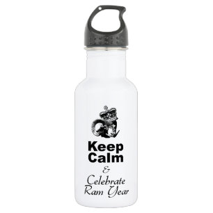 Behalt Ruhe und Celebrate Ram Year 2015 Edelstahlflasche